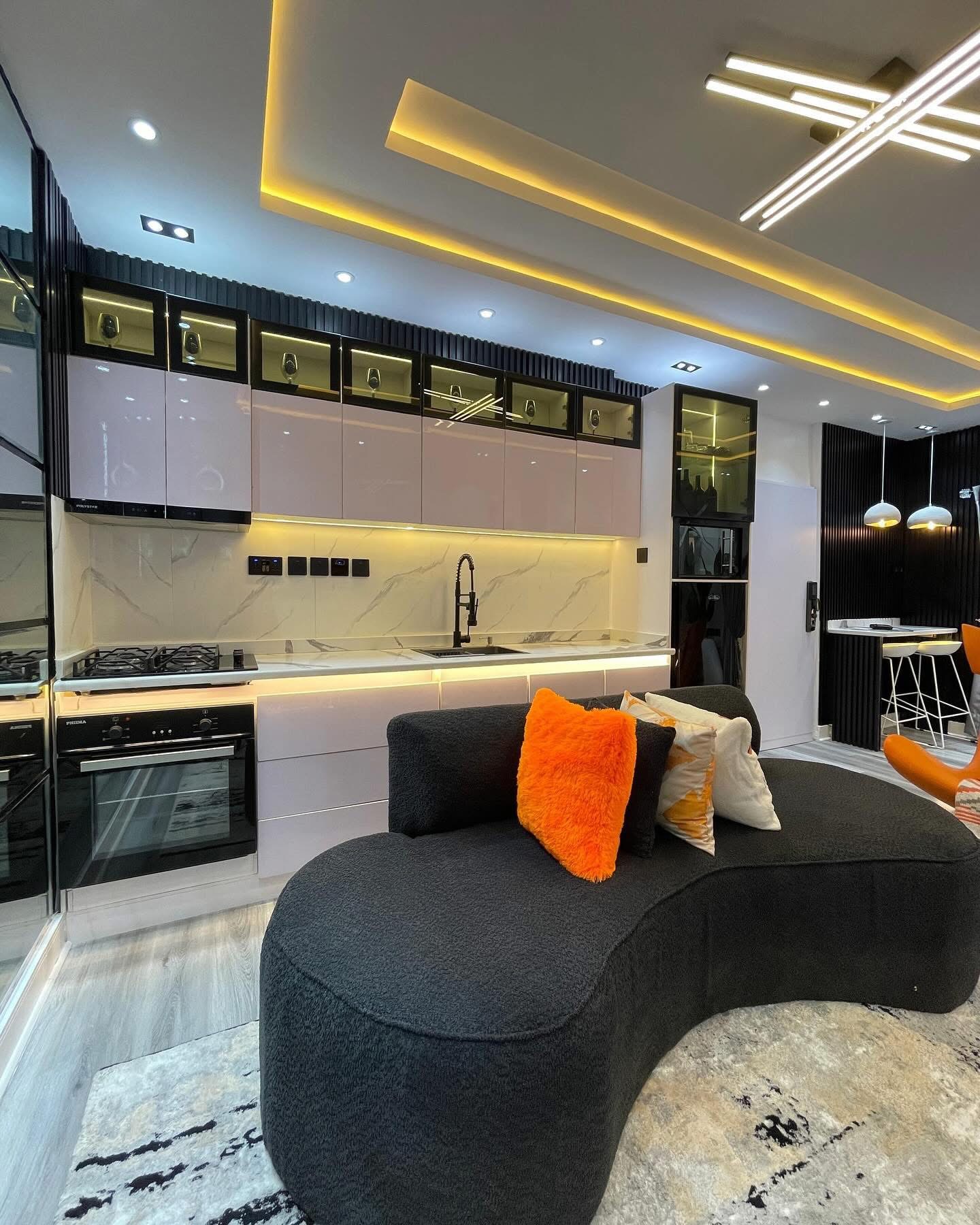 One bedroom with two balconies