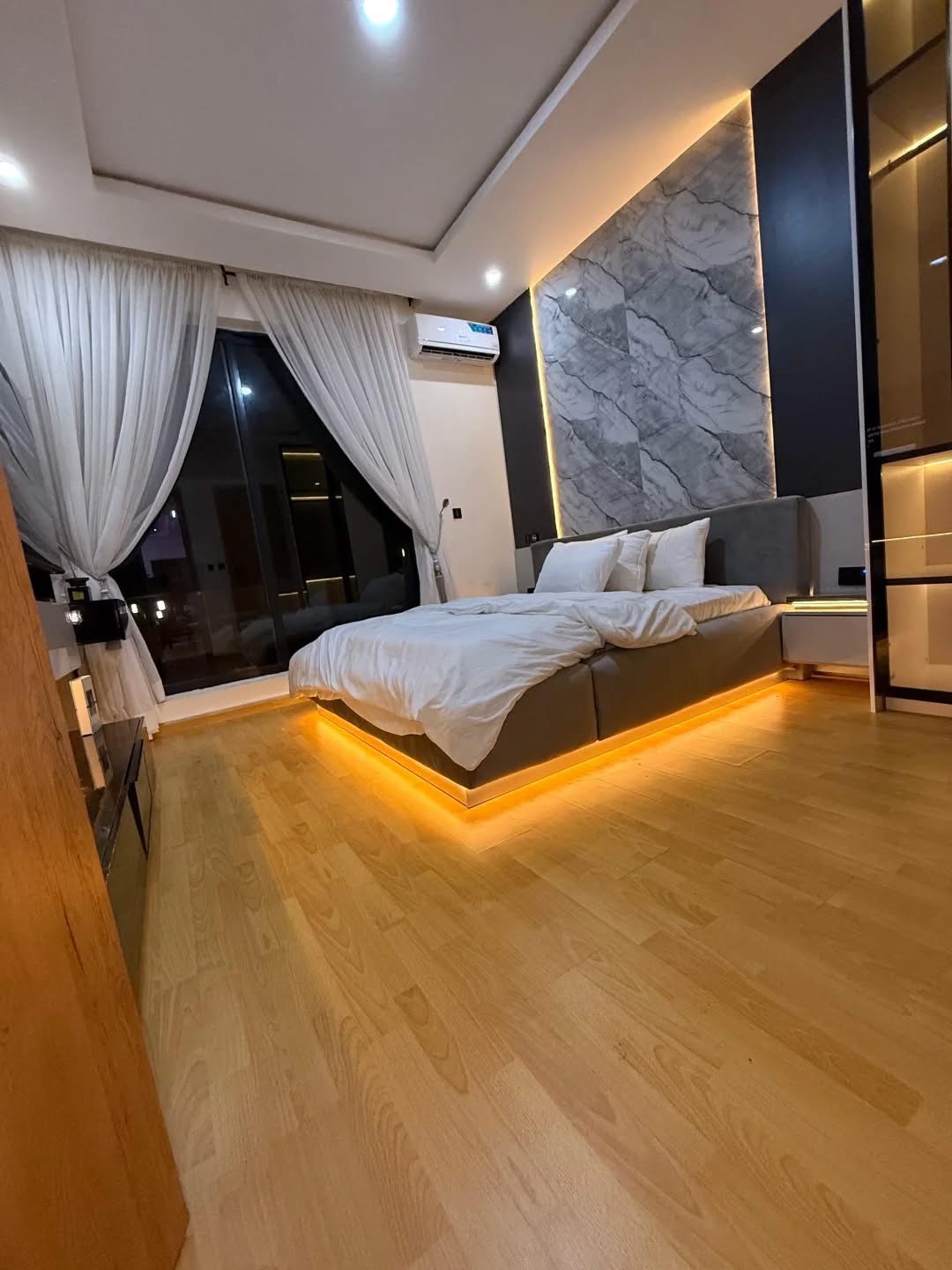 Warm and stylish bedroom