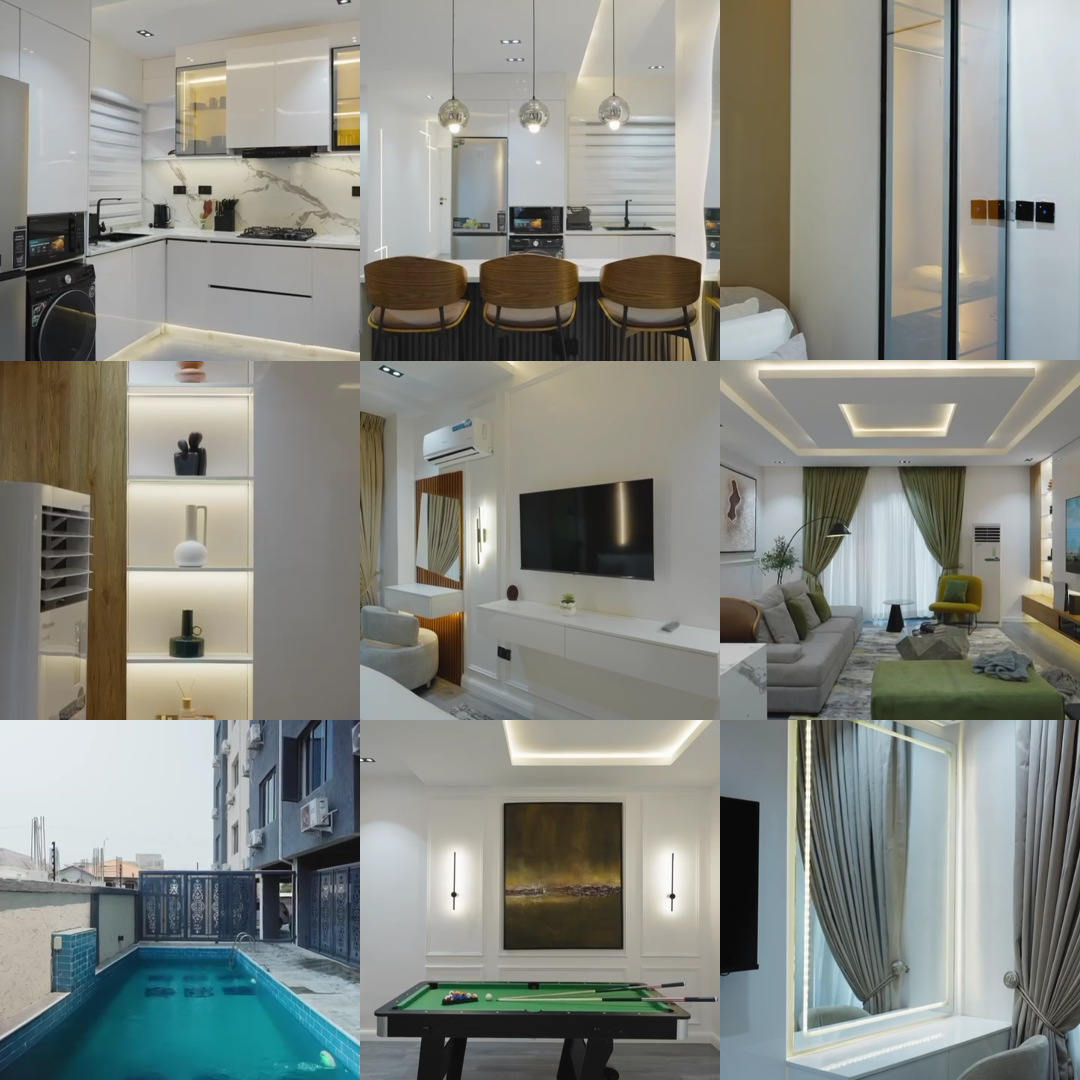 EZER SUITE🤍: New 2 Bedroom Apartment with a Swimming pool, Snooker board & Table tennis and a PS5.